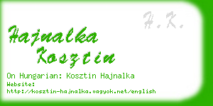 hajnalka kosztin business card